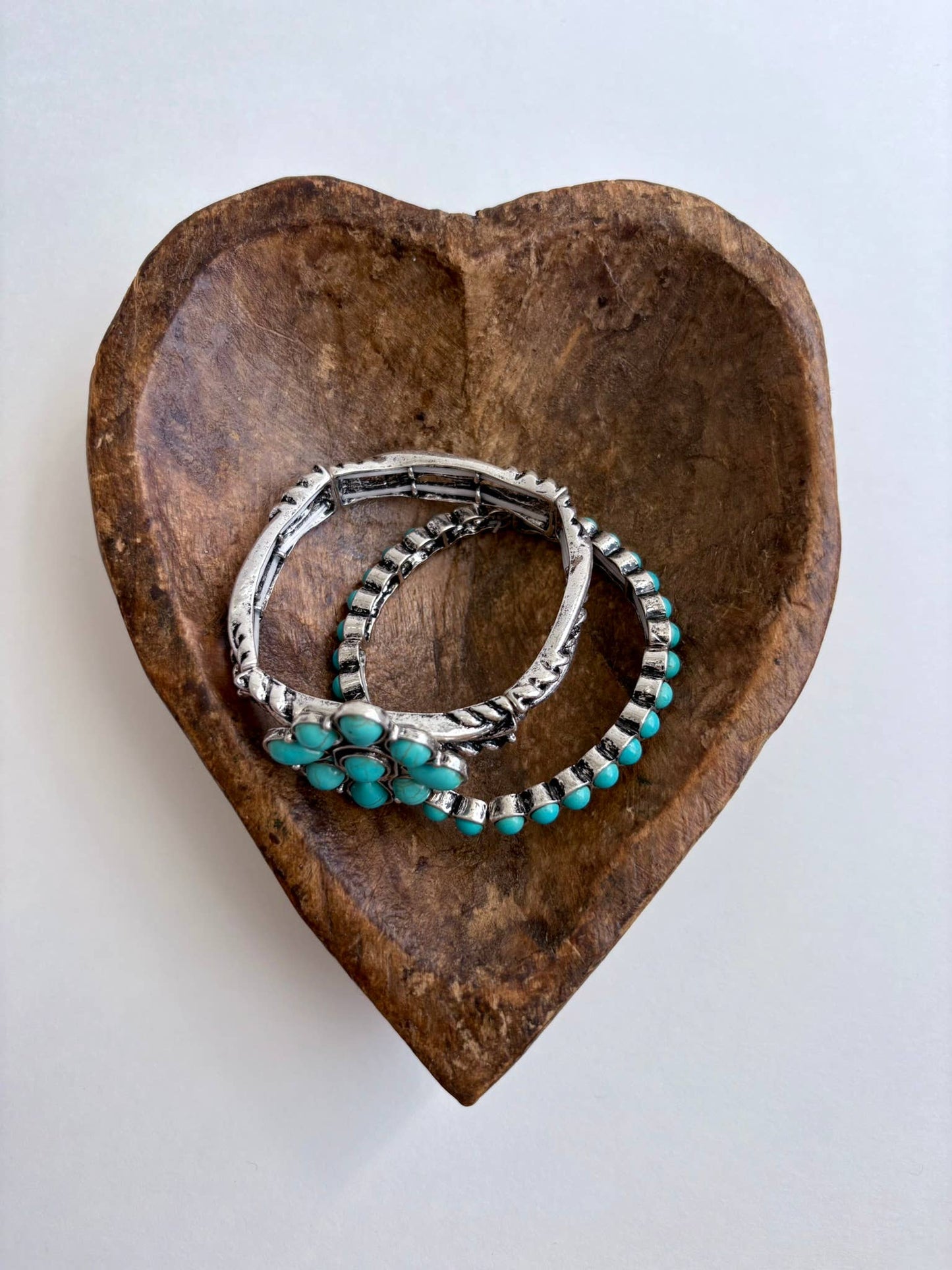 2 Layer Concho Stone Western Stretch Bracelet