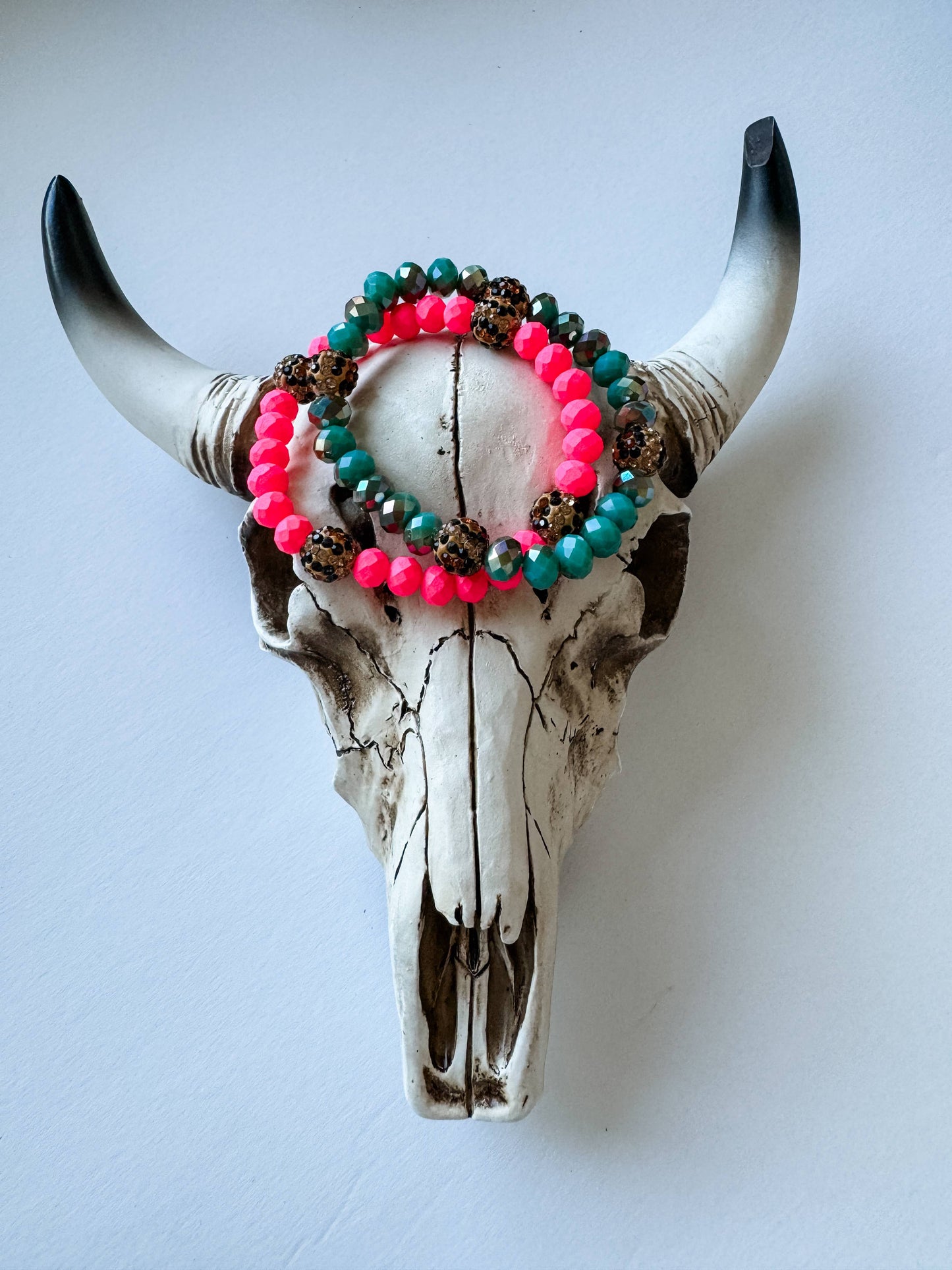 Western Stretch Stackable Leopard Bead Bracelet