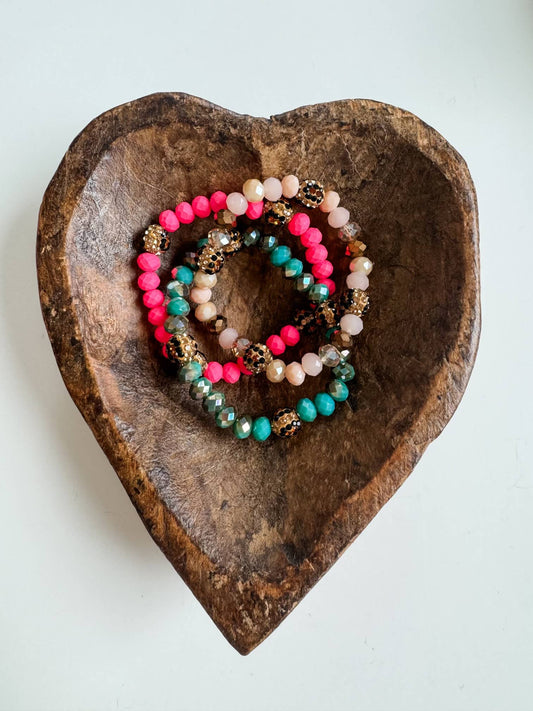 Western Stretch Stackable Leopard Bead Bracelet