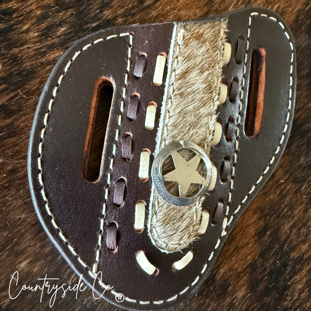 Cowhide and Leather Stitched Sheath Holder
