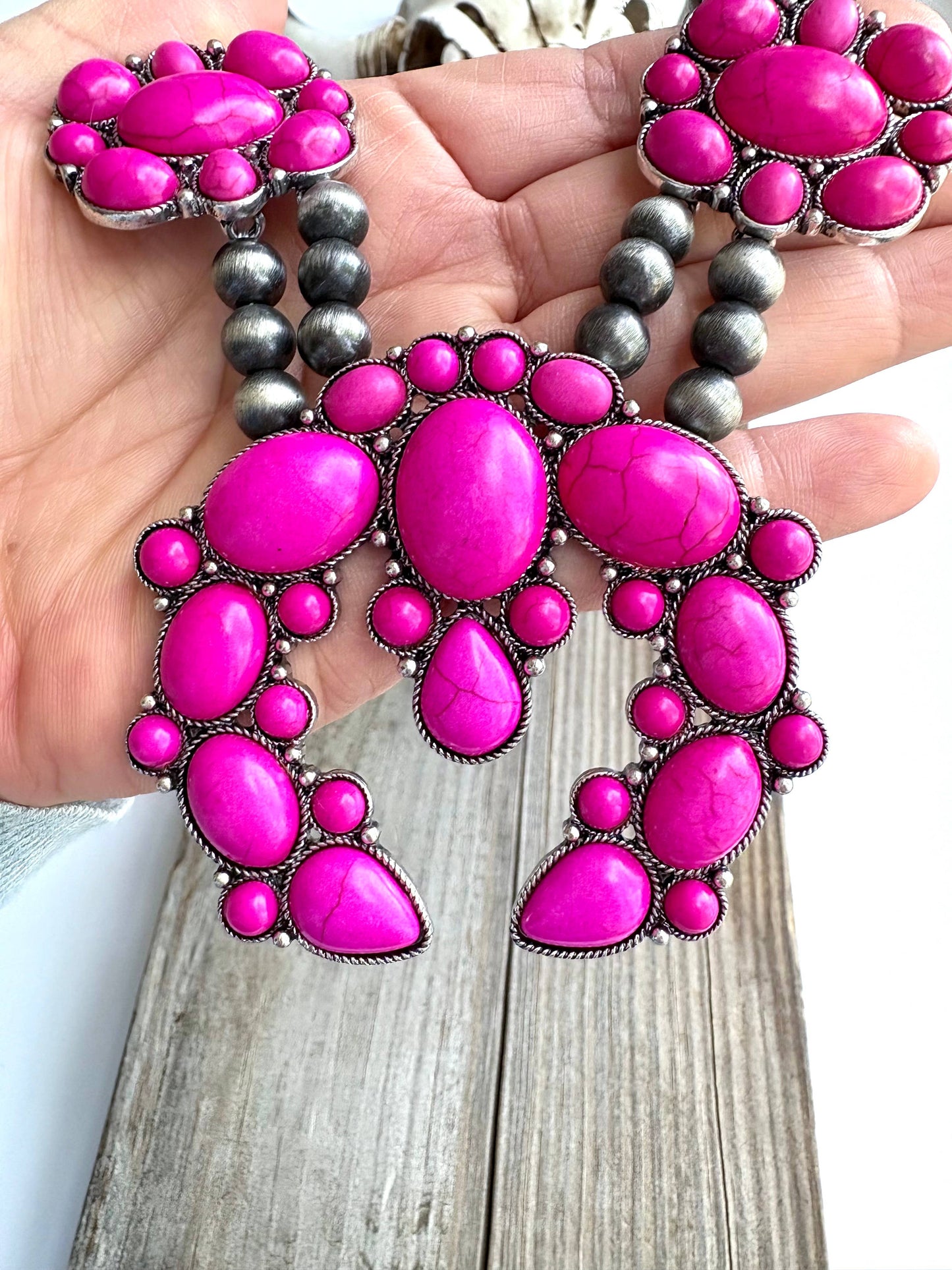 The Maya Western Chunky Squash Blossom Necklace