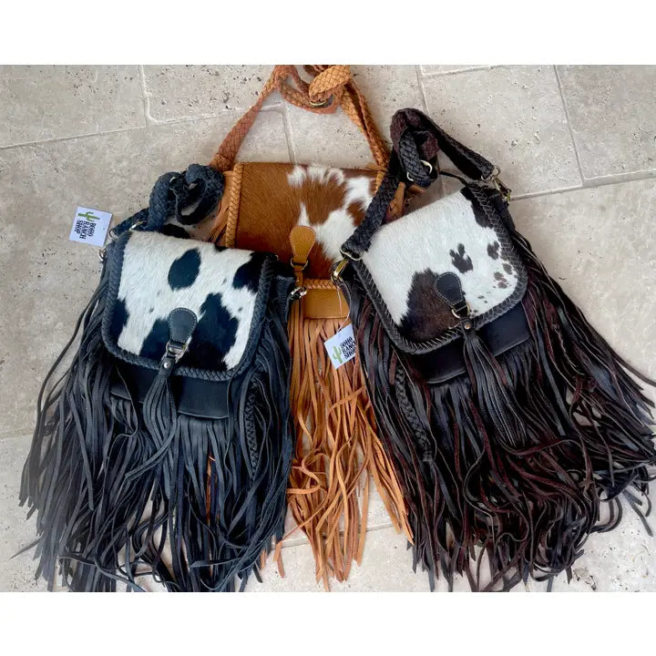 The Nancy Crossbody Genuine Hairon Cowhide Leather Tassel