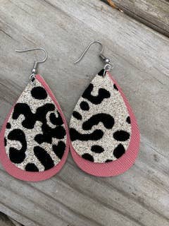 Dusty Rose Leopard Teardrop