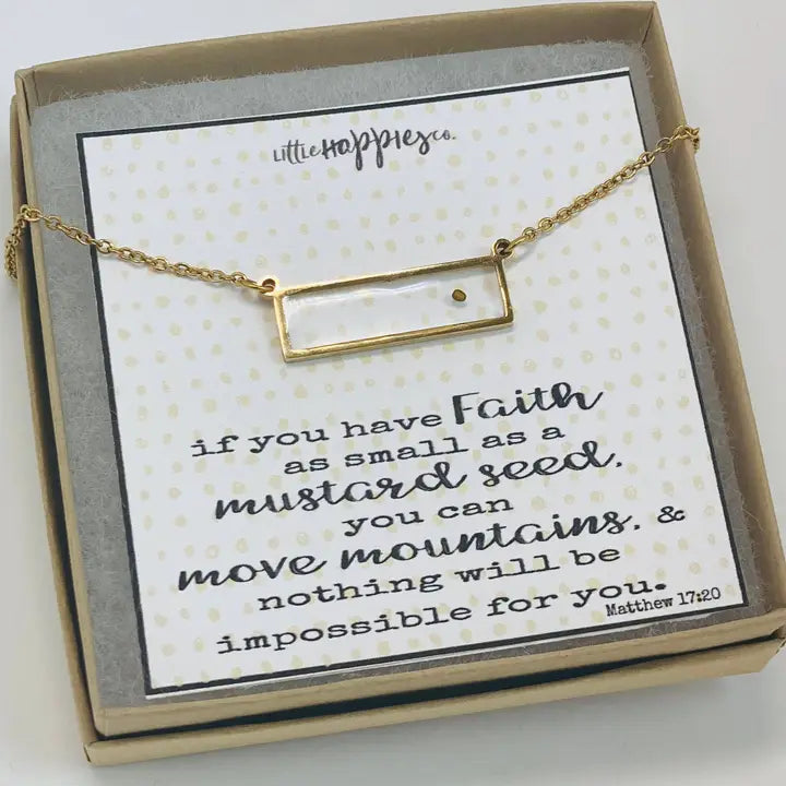 Real Mustard Seed Necklace, Encouragement Gift, Mustard Seed