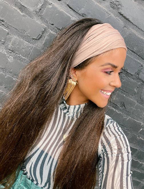 Solid Beige Stretchy Wrap