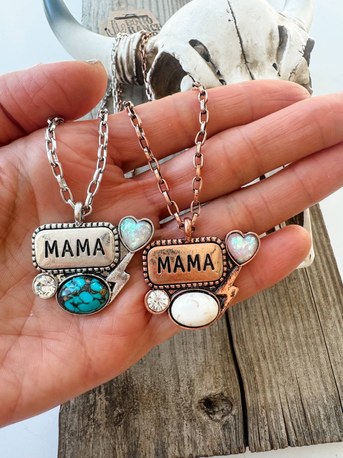 Western Mama Pendant Lightning Bolt Necklace