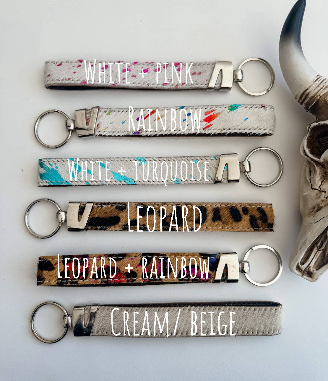 Western Hair On Cowhide Keychain