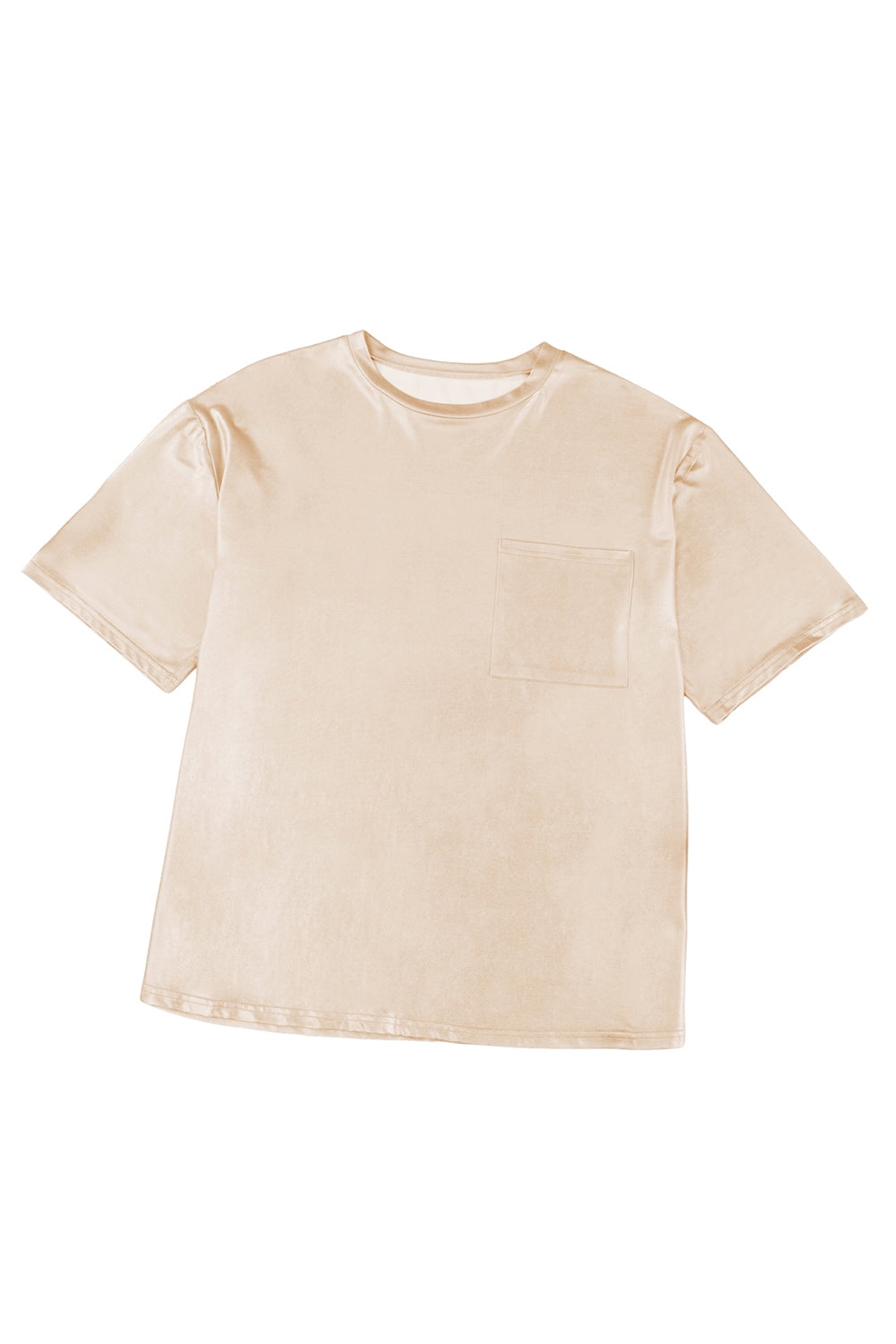 Pink Solid Chest Pocket Loose Fit T Shirt