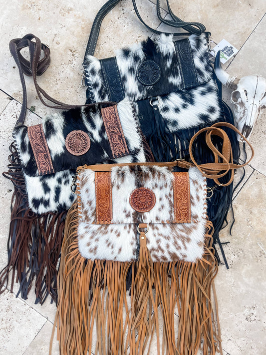 THE REGINA CROSSBODY cowhide purse bag