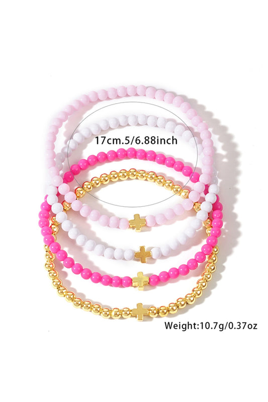 Gold Criss Cross Beaded Bracelet