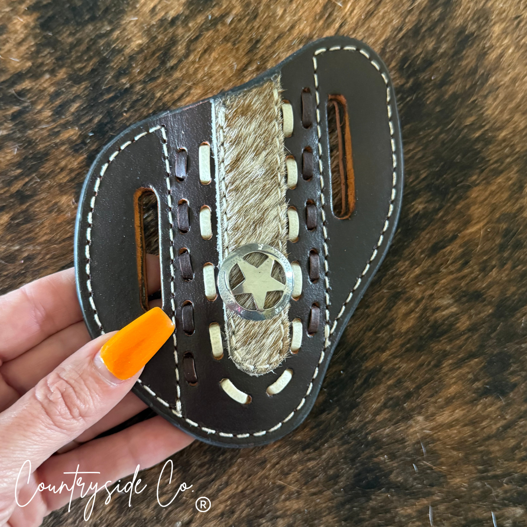 Cowhide and Leather Stitched Sheath Holder