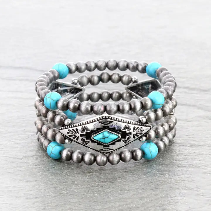 Western Aztec Stone Stretch Bracelets