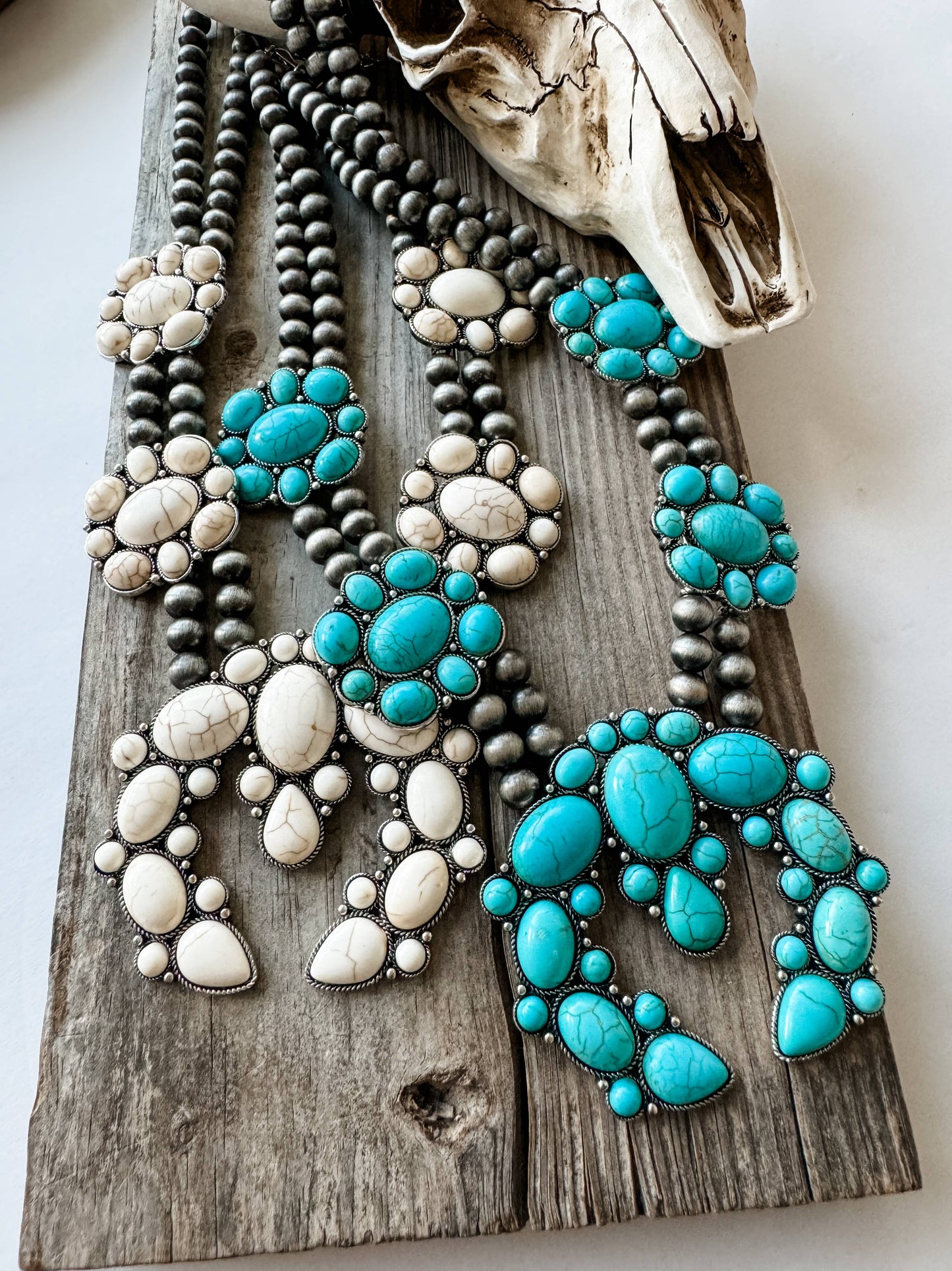 The Maya Western Chunky Squash Blossom Necklace