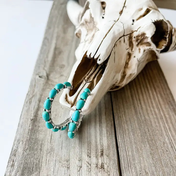 Western Hoop Stone Earrings